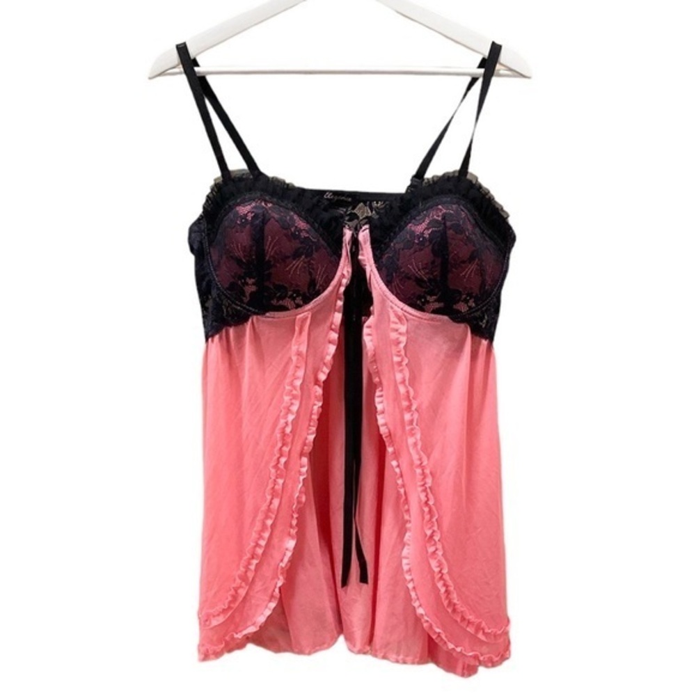 Elegance y2k lingerie pink and black baby doll